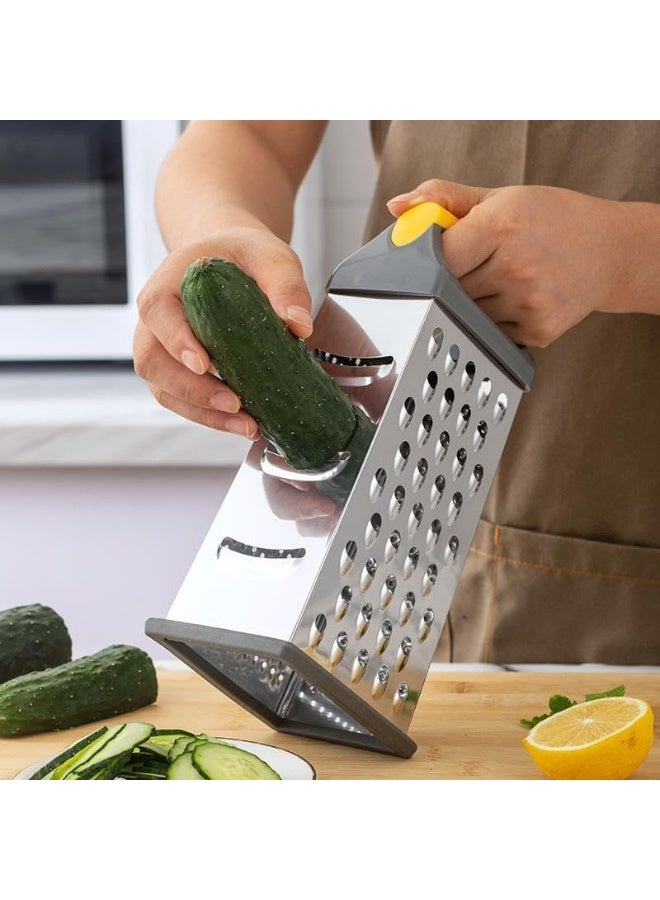 ChicAbode Box Grater for Cheese, 4 Sides Stainless Steel Cheese Box Grater with Comfortable Handle for Kitchen, Spice Graters for Ginger, Vegetables, Potatoes - Image 5